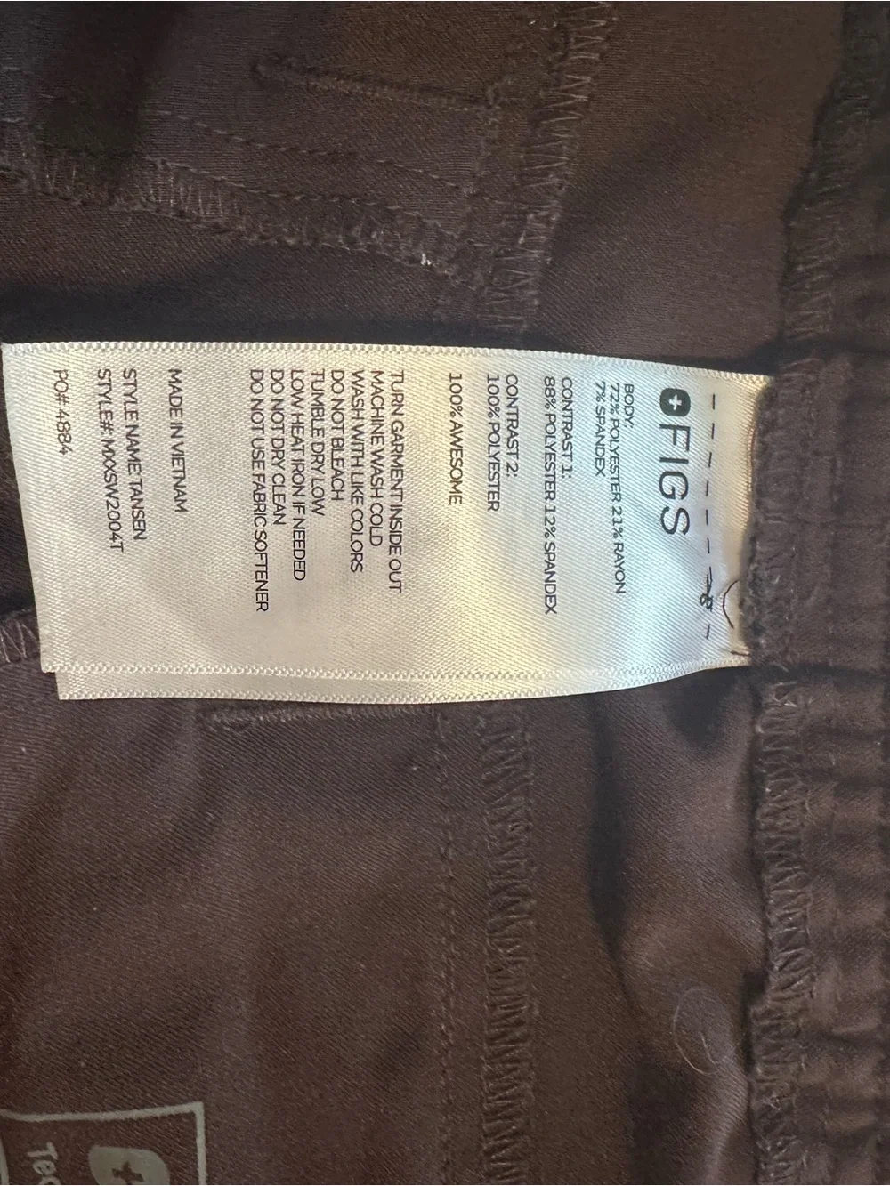 Figs Men's Tansen joggers in Espresso. Medium tall